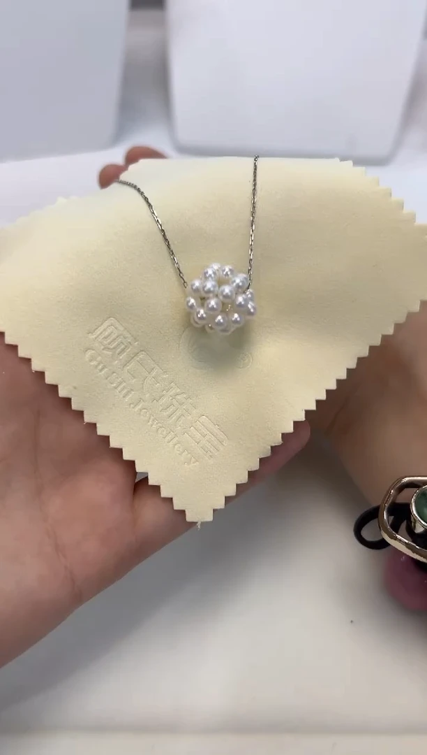 淡水珍珠银S925镶嵌吊坠(赠链)绣球吊坠