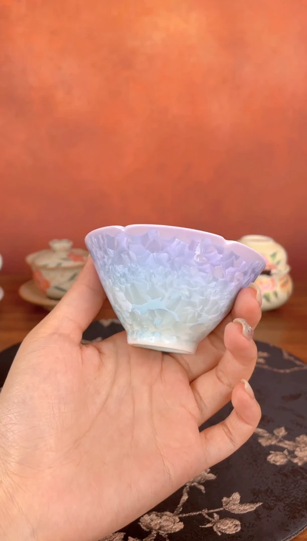结晶釉斗笠杯