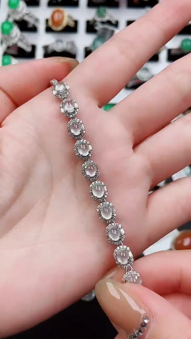 银S925镶嵌手链翡翠91