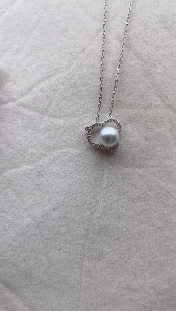 【闪购商品】海水珍珠套链银S925镶嵌45