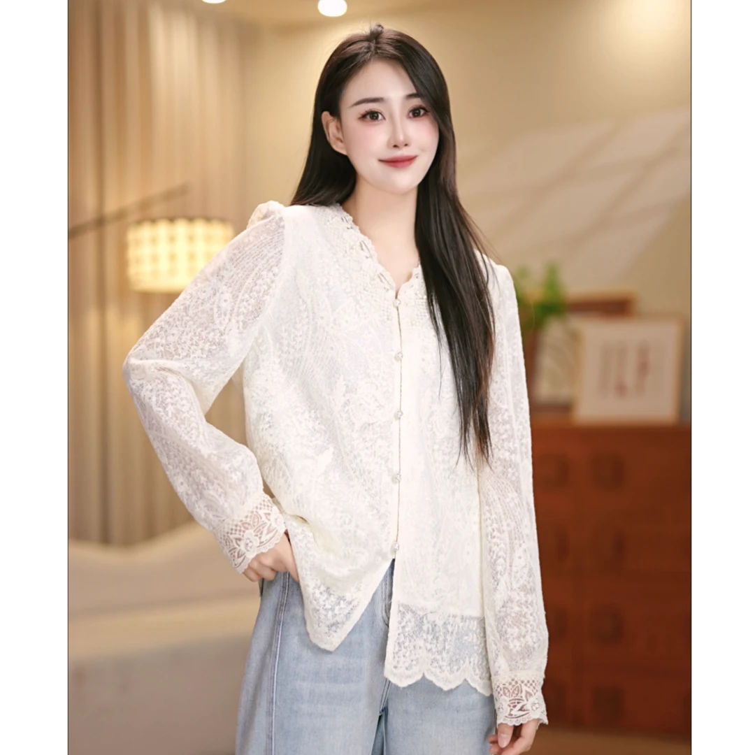 【琴琴专属】-6010新款开衫V领别致甜美奶乖不扎人上衣减龄漂亮小衫