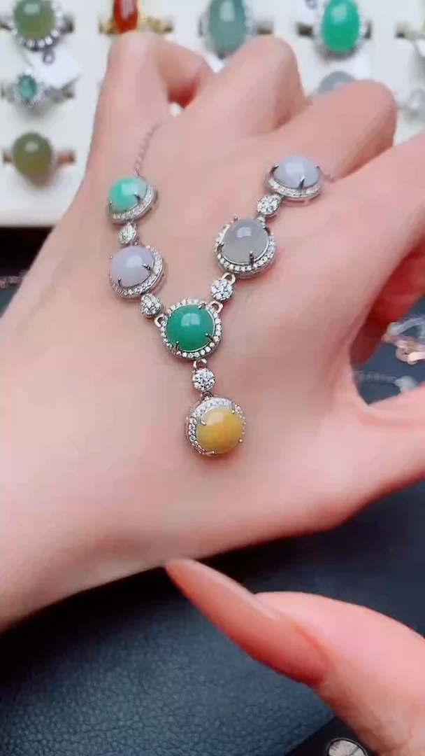 银S925镶嵌戒指翡翠...