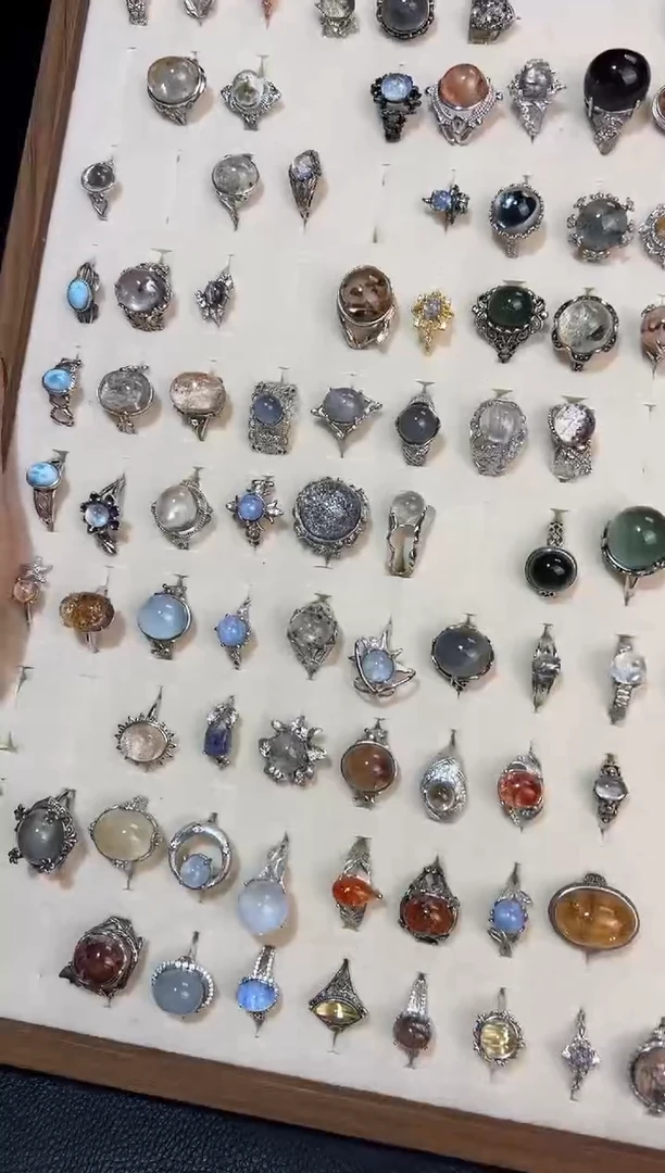 银S925镶嵌戒指水晶多样性发其一