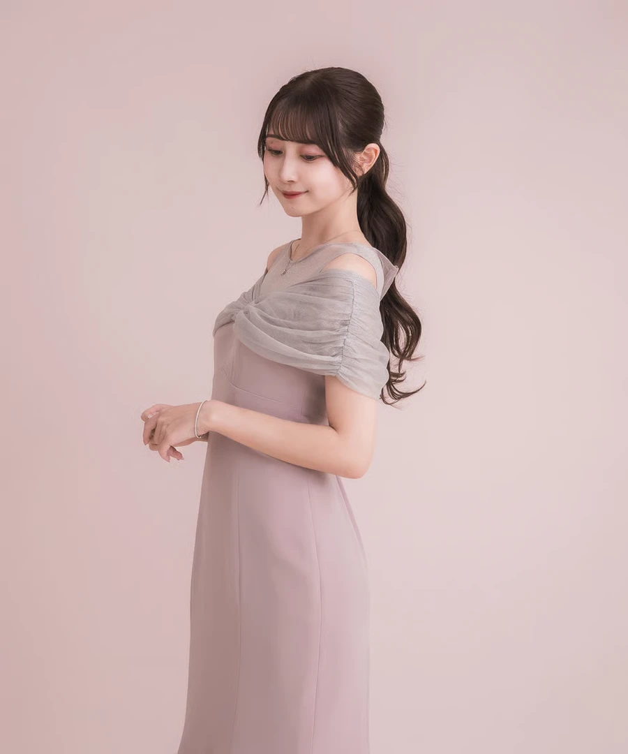 【FaFa】日系 DL 细闪网纱 蝴蝶结连衣裙FA506-063