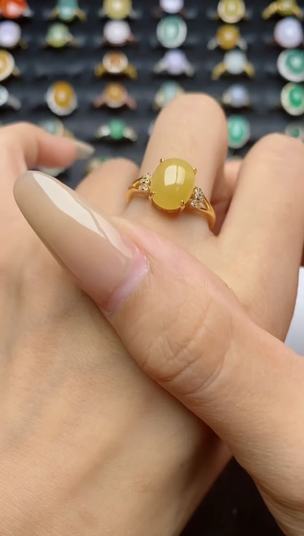 翡翠戒指银S925镶嵌.