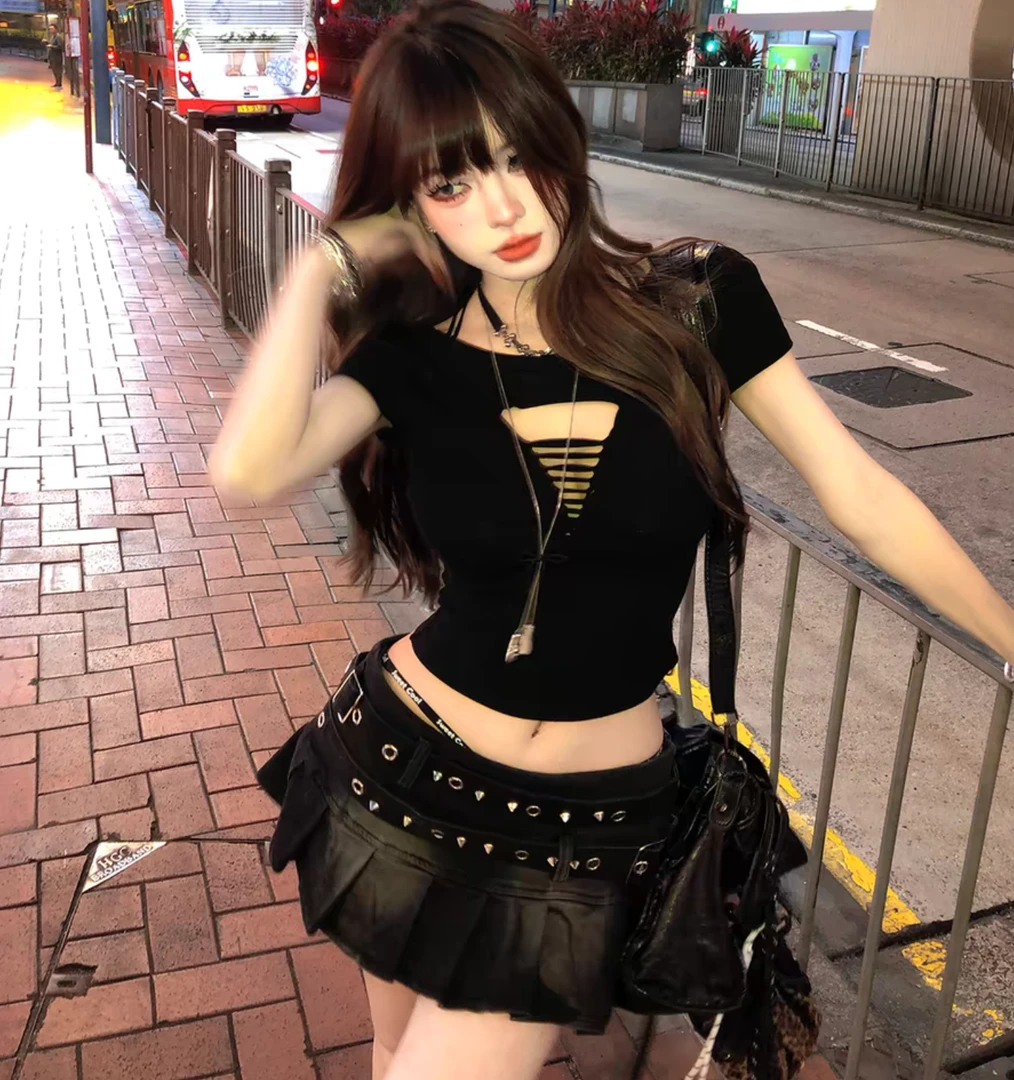 [单件孤品微瑕直播间链接]夏季辣妹甜美性感穿搭短裙套装连衣裙