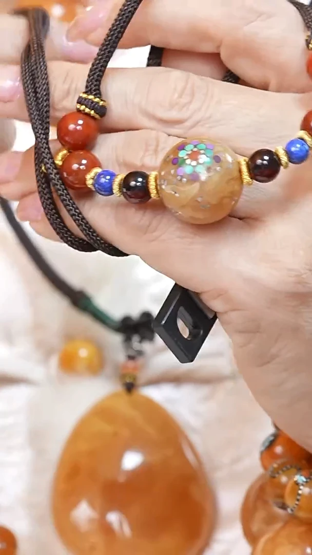 蜜蜡颈饰未镶嵌7236天然蜜蜡珠宝奇石云端妖孽全部保真