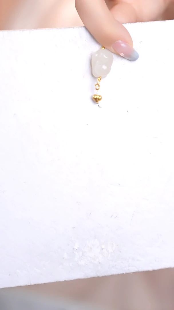 和田玉18K金镶嵌吊坠(不含链)@@@@@