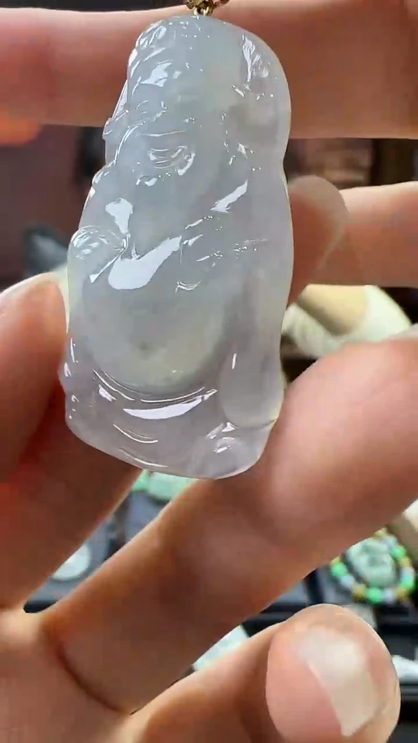 18K金镶嵌挂件翡翠?****?财神 不含链