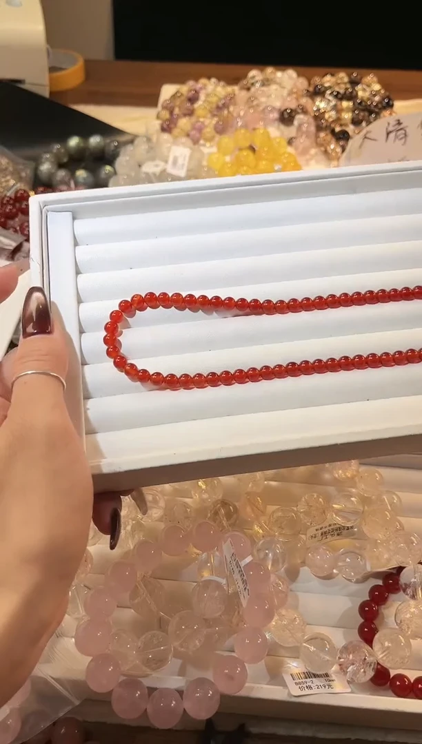 未镶嵌手链水晶多样性发一Q6红玛瑙6mm+