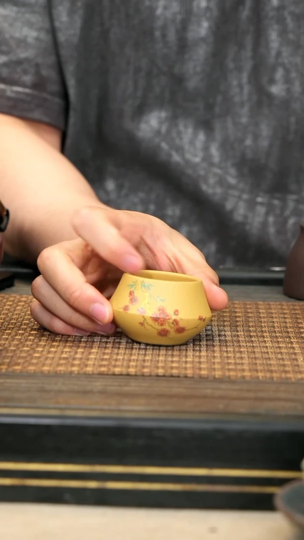 紫砂壶宜兴紫砂6 合斗杯 黄金段