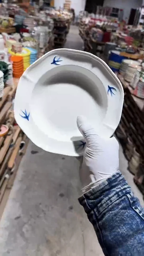 陶瓷燕子大号草帽碗微瑕 凑满20元包邮