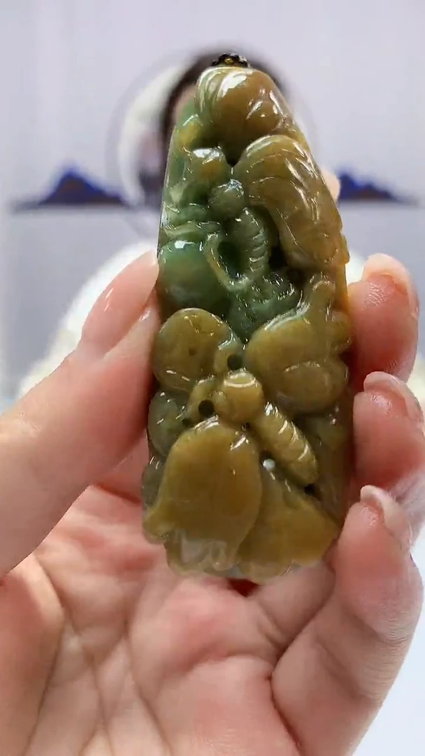 【闪购商品】定制翡翠未镶嵌4829ms-毛货挂件231蝴蝶