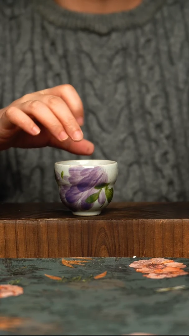 杯釉下彩手工手绘同款陶器