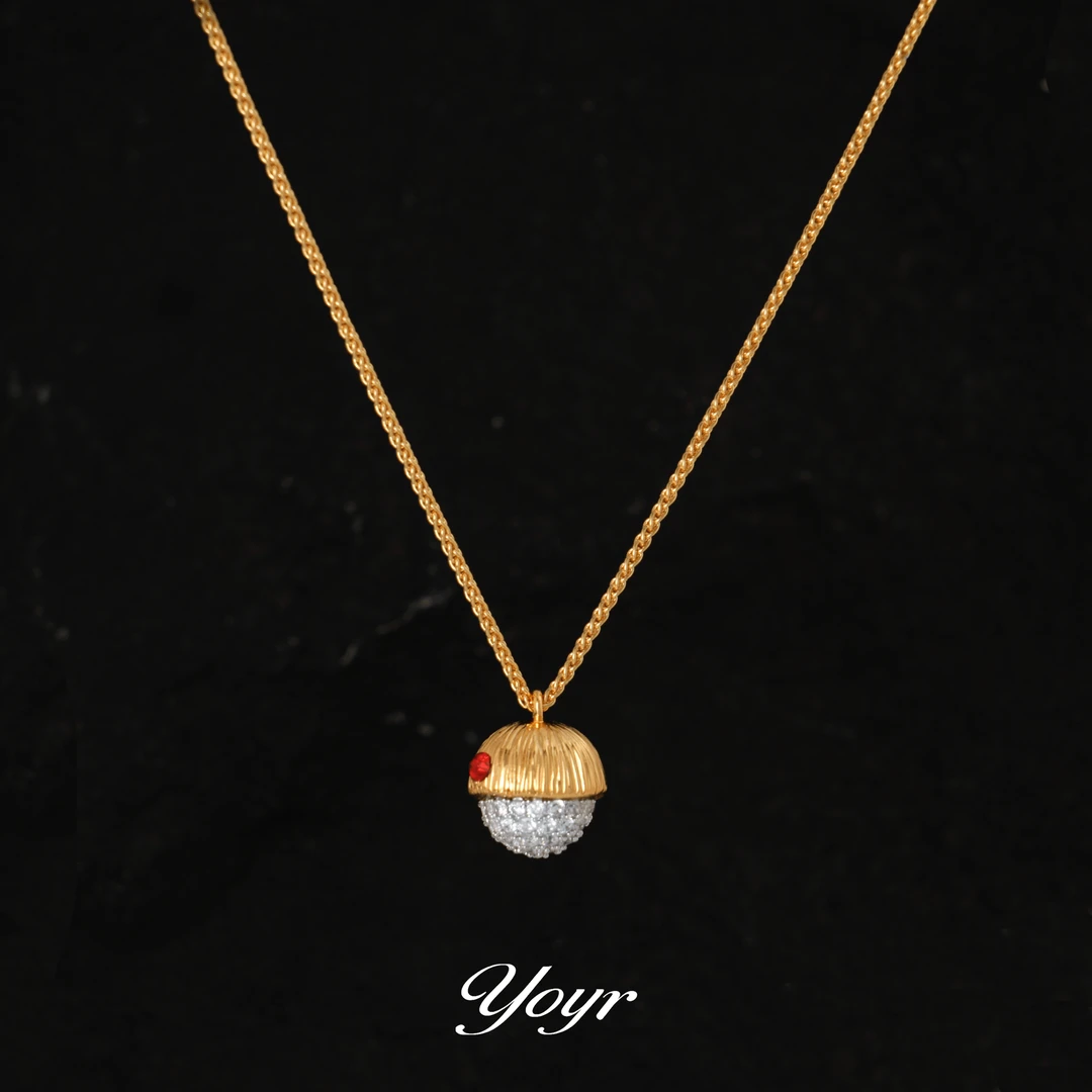 YOYR 黄铜项链 松果项链