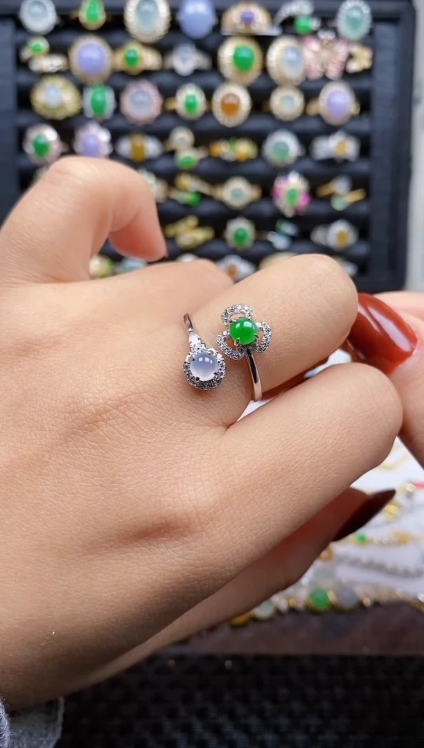 银S925镶嵌戒指翡翠178