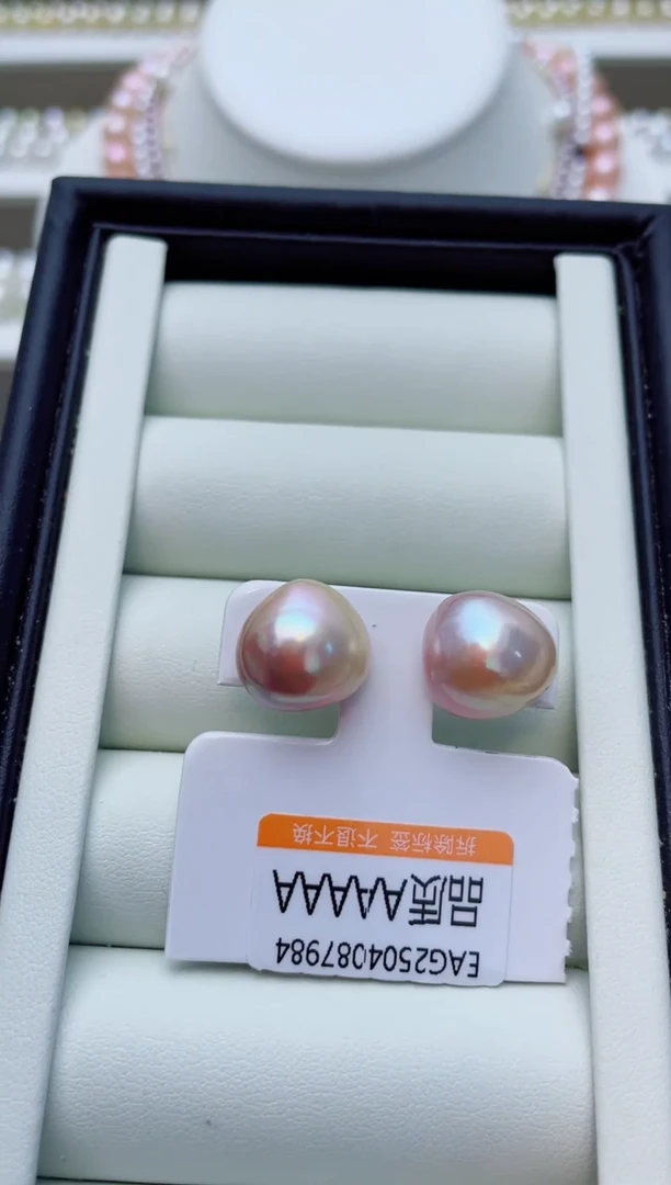 耳饰银S925镶嵌拼合珍珠（马贝珠）W37