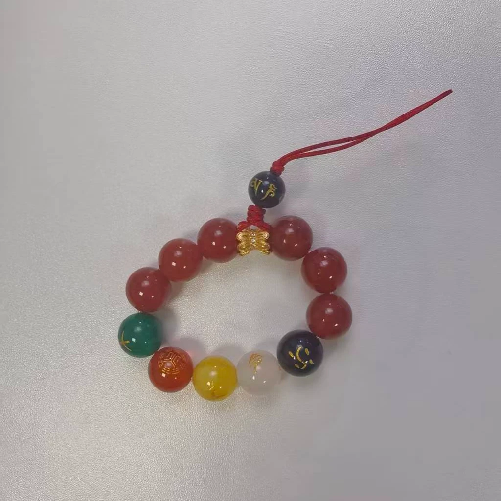 【五路迎福】多彩玛瑙挂件