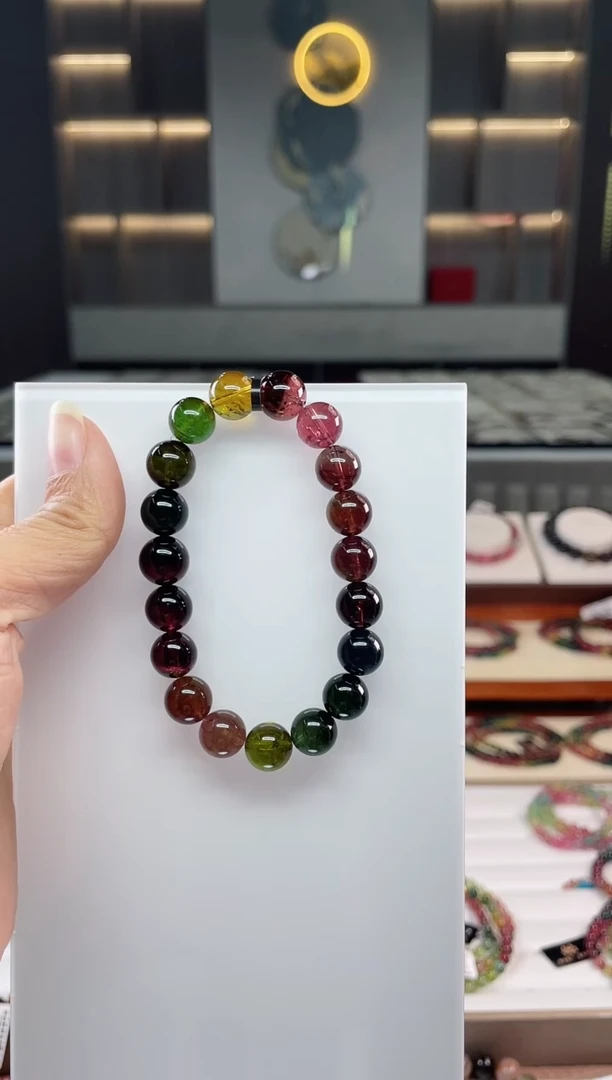 未镶嵌老矿碧玺单圈手串10mm+碧玺（多样性发一条）Q