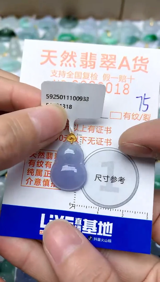 【闪购商品】翡翠颈饰18K金镶嵌75天然A货翡翠