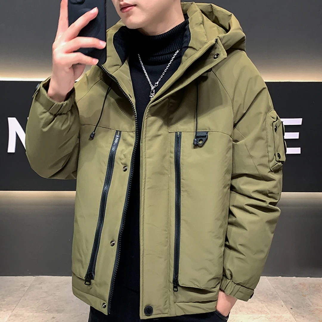 519绿【小猪部落】新款工装连帽保暖羽服外套