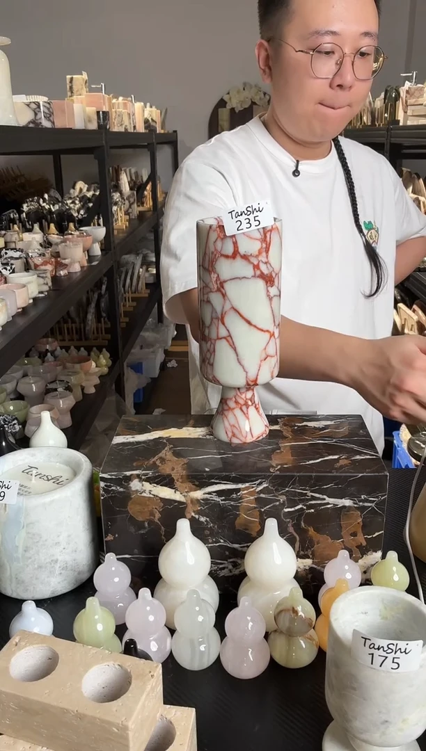 石材235大理石中式花瓶