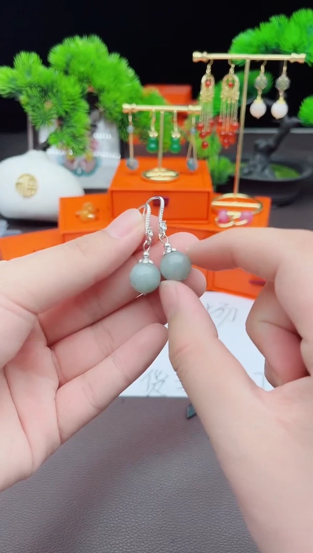 【闪购商品】玛瑙/玉髓耳钉银S925镶嵌822000