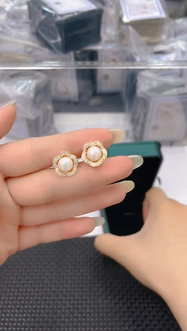 未镶嵌淡水珍珠耳饰ed1275