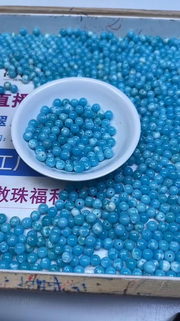 未镶嵌散珠玛瑙/玉髓C751 海 纹 石6mm60个9.9元
