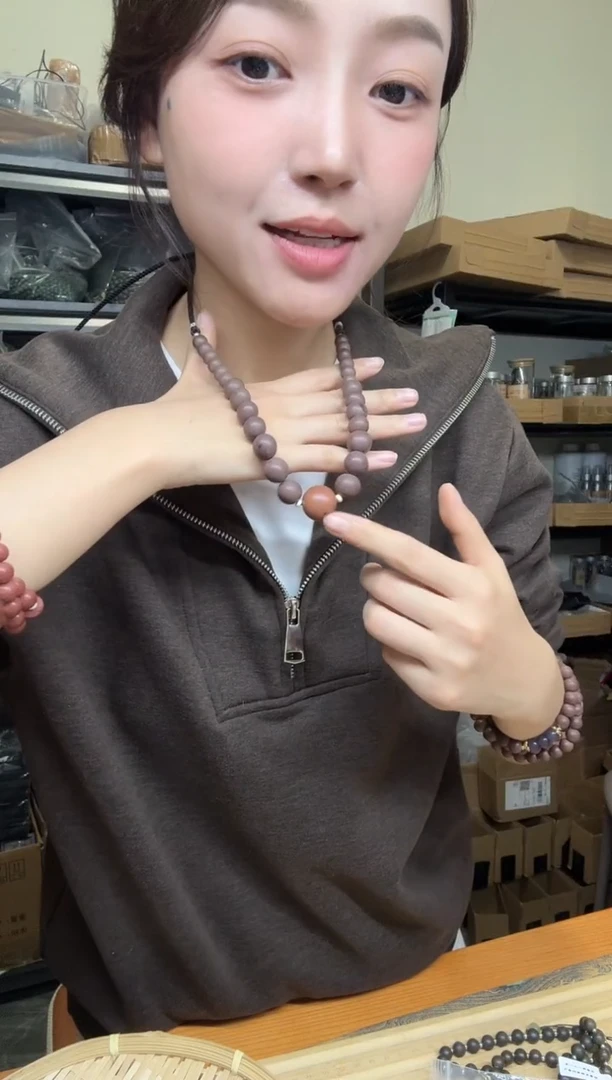 泥塑玫瑰龙涎27子塔链