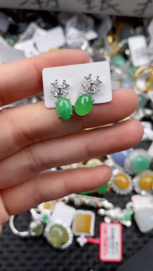 银S925镶嵌戒指翡翠11                10