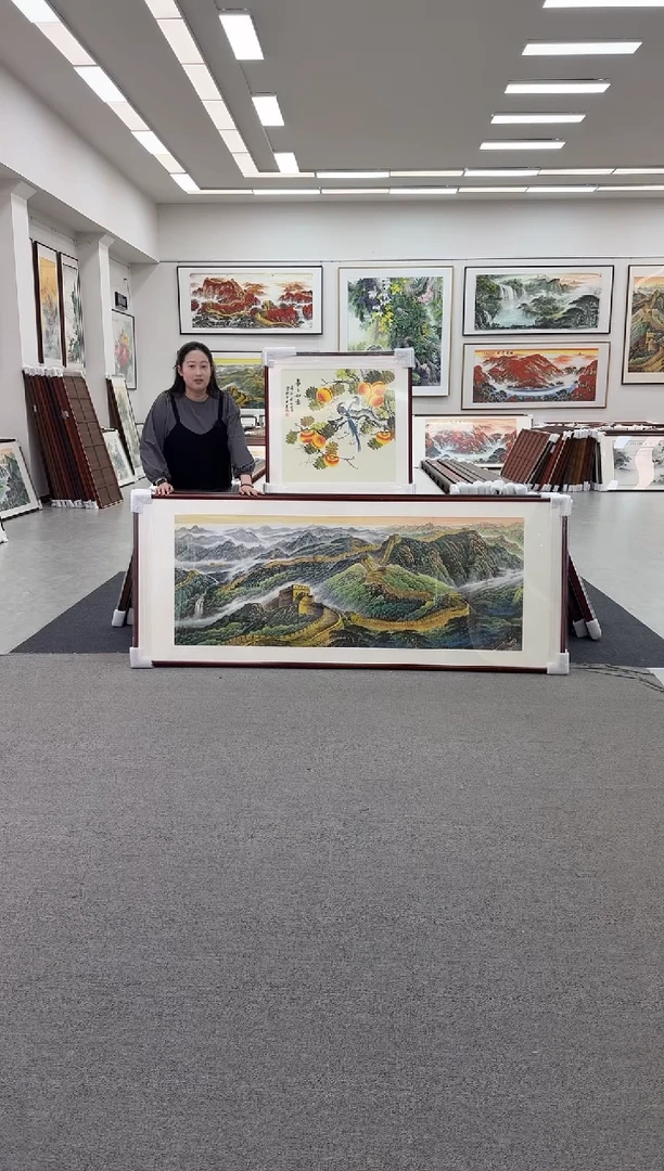 国画手绘  219*88  万里长城