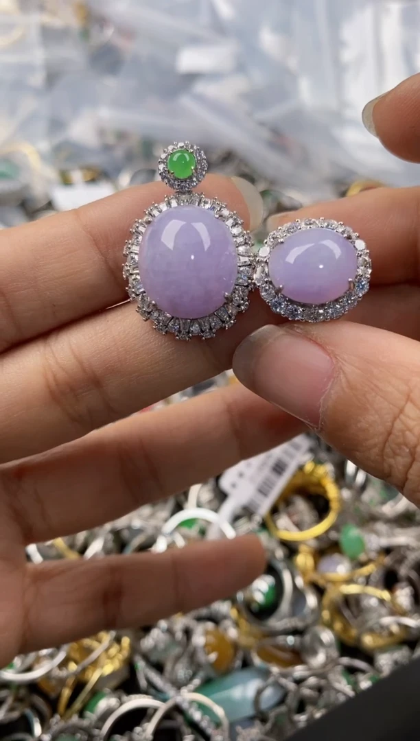 银S925镶嵌戒指翡翠999---4