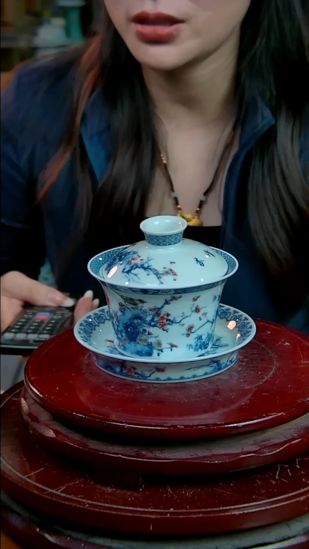 摆件景德镇陶瓷摆件花鸟三才