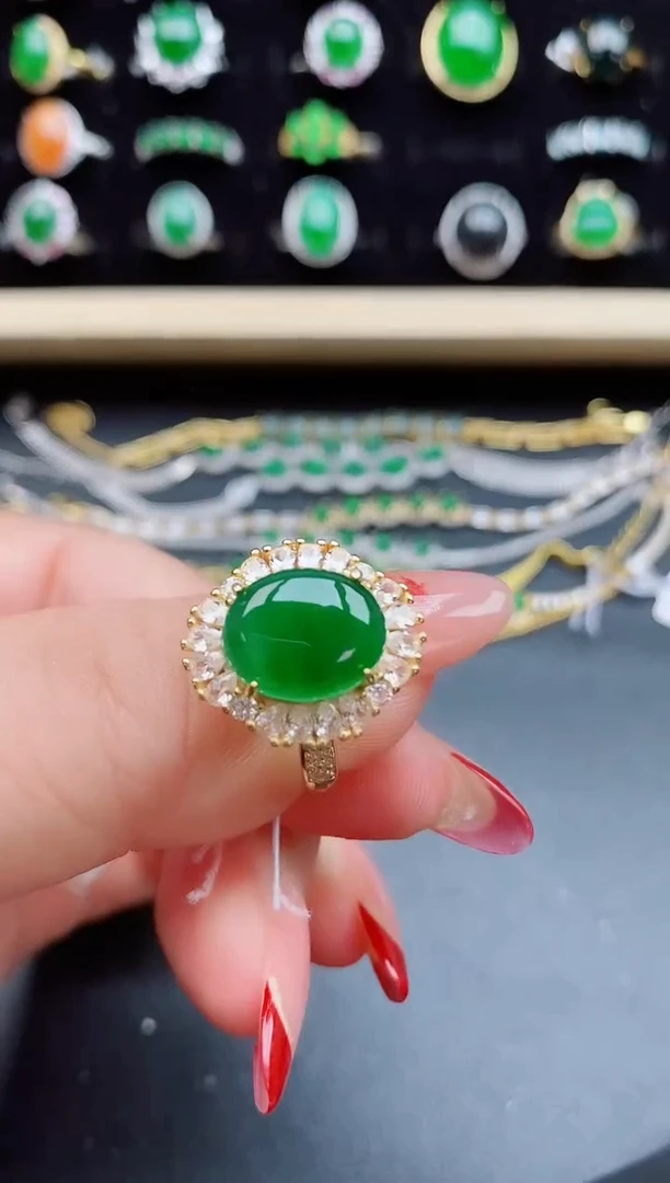 【闪购商品】翡翠戒指银S925镶嵌5085850