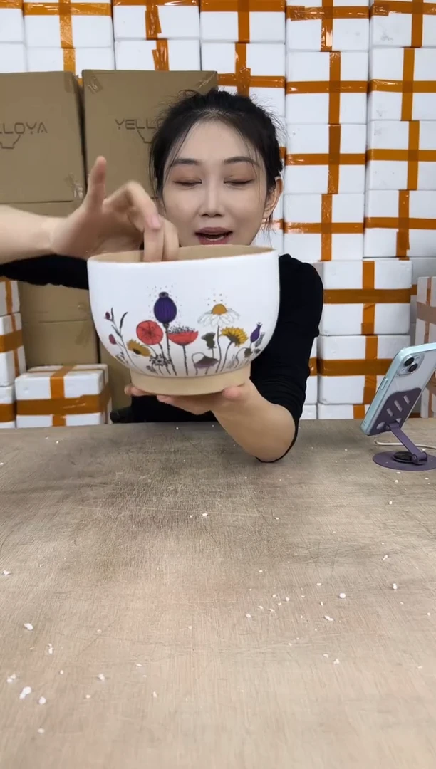 大碗紫砂彩色小号15x11