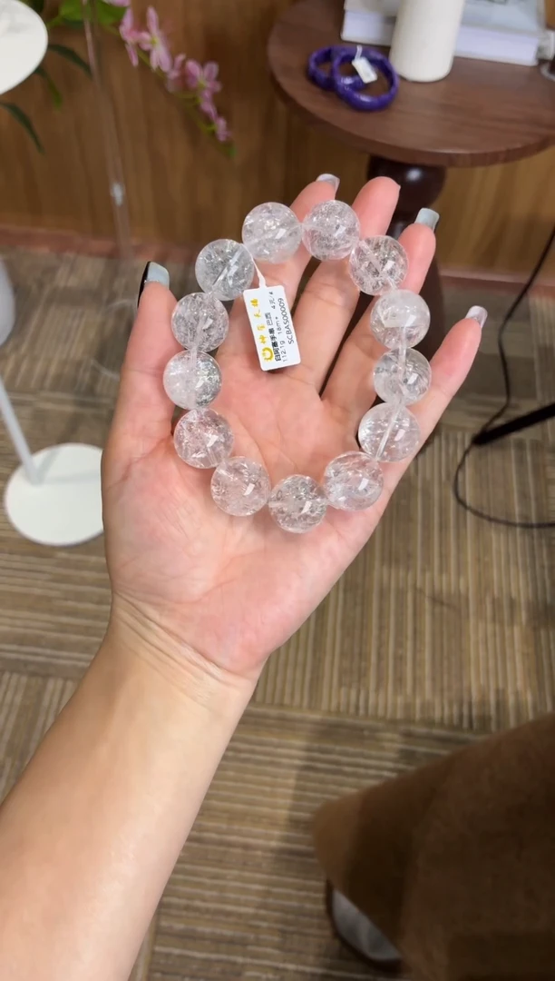 未镶嵌手串水晶白阿塞手串18m+