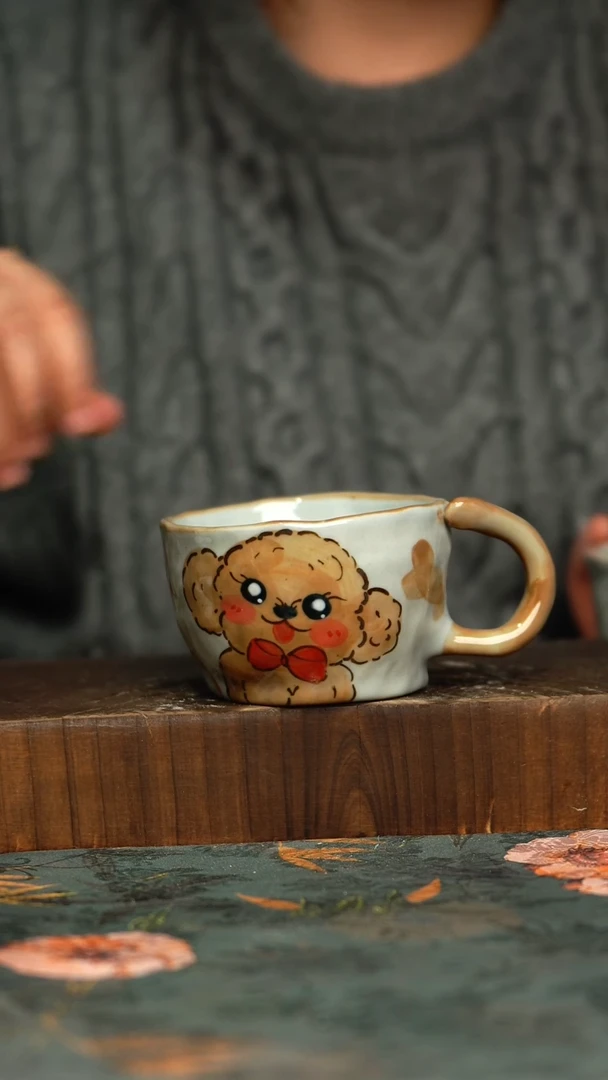 杯釉下彩手工手绘同款陶器