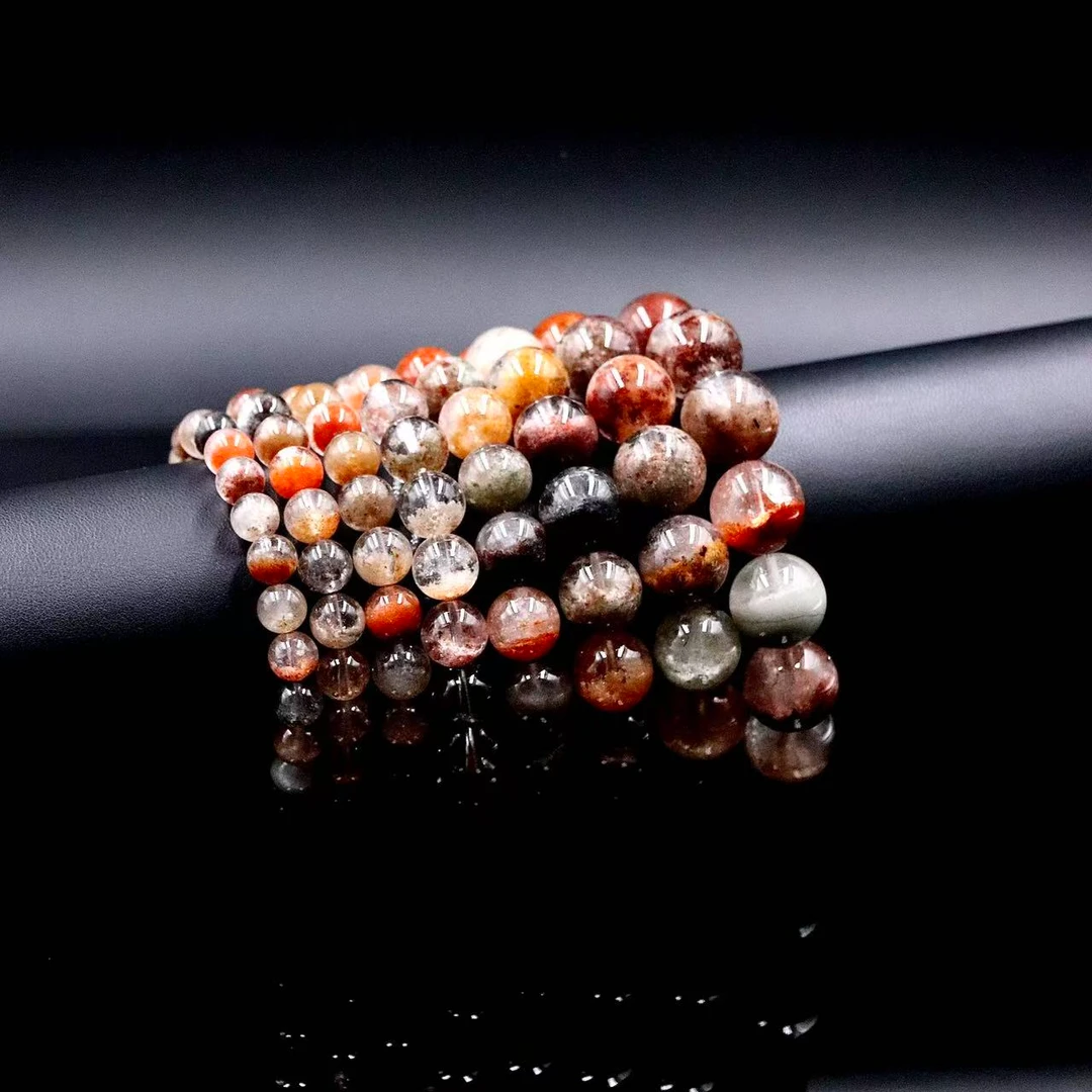 浓郁色共生天然流沙彩幽灵水晶手串Y5523-多样性发一