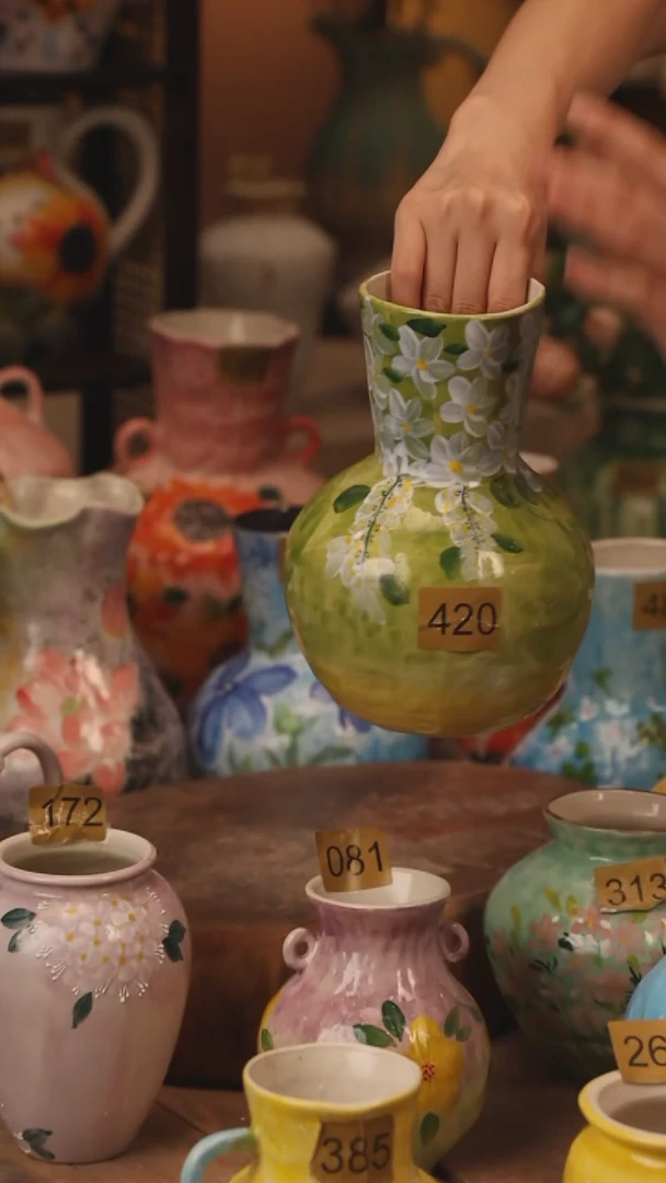 陶瓷420景德镇设计师手作花器摆件侘寂风