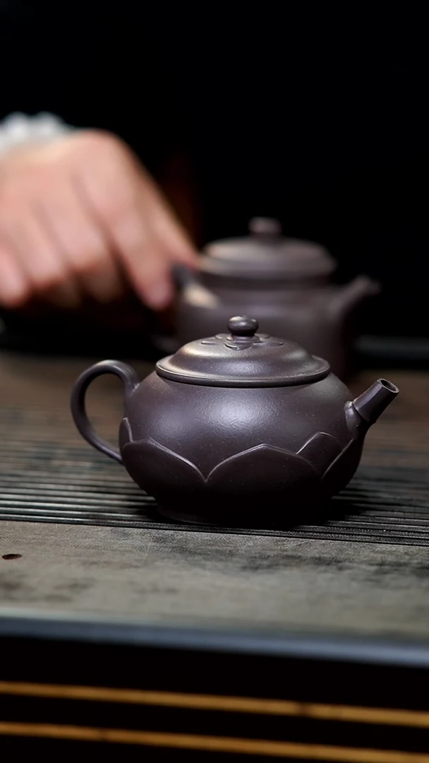 【闪购商品】紫砂茶壶28-天青莲花四式之梵天壶190cc