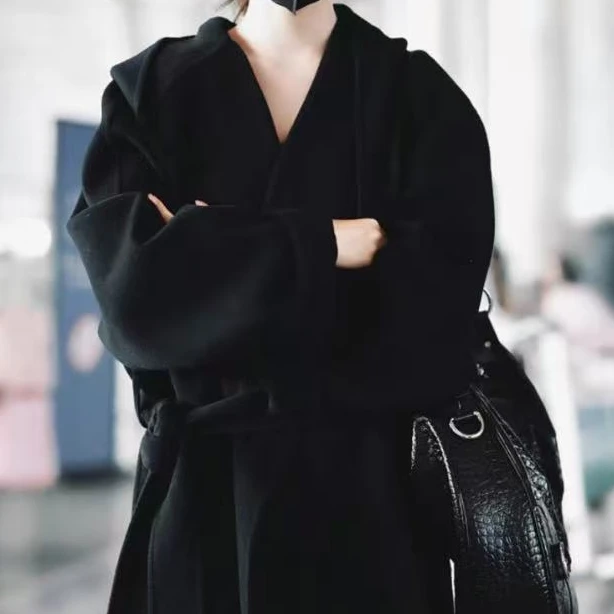 全新未使用 Balenciaga/巴黎世家 披肩领大衣/2码