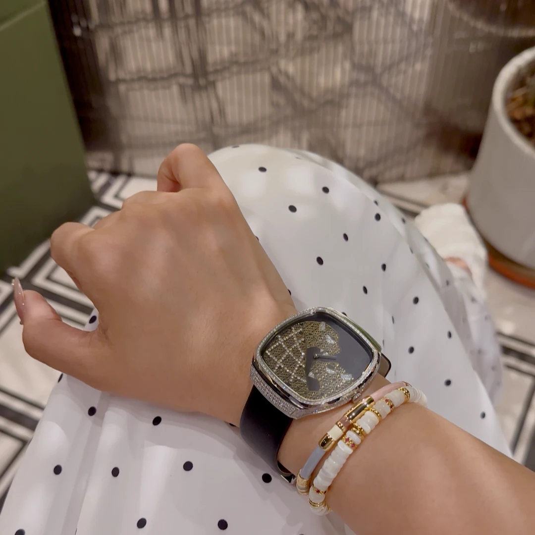 SPEMATE麻利1【1-1-65】时尚大表盘简约豹纹手表彰显个性tapsil手表