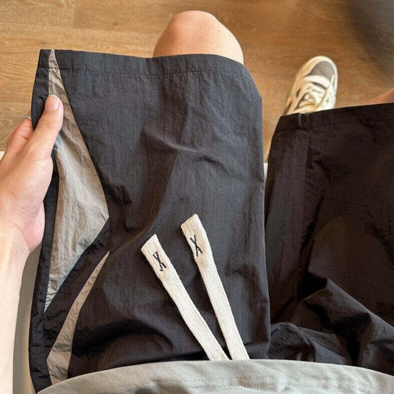 拼色速干短裤男夏季薄款宽松青少年休闲五分裤衩