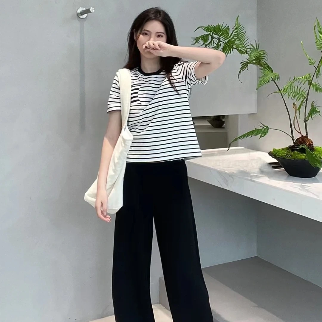 以类设计师品牌deepmoss黑白细条纹船帆上衣26478