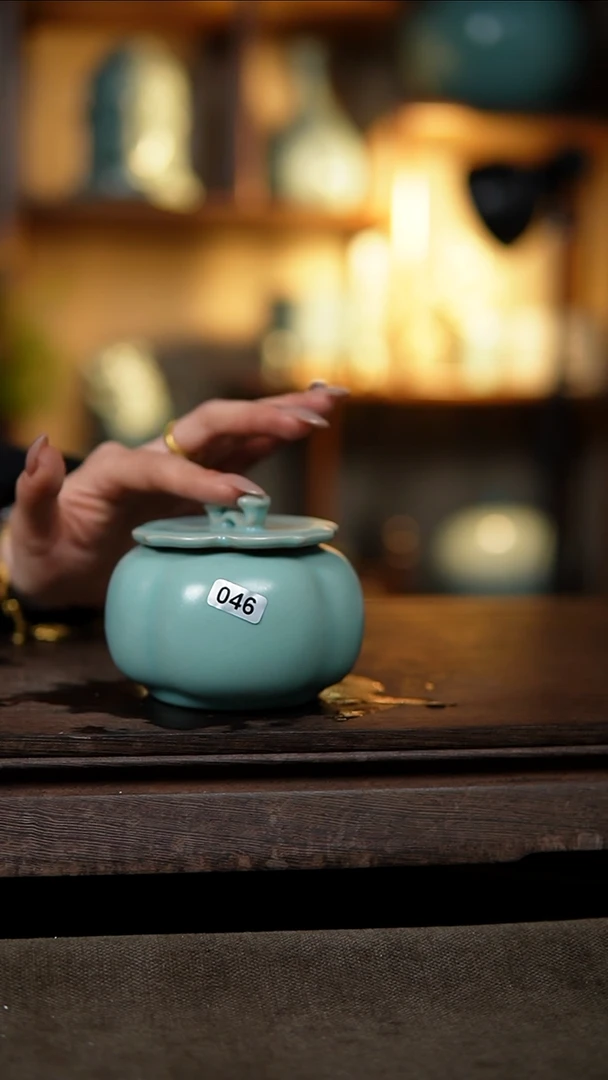 【闪购商品】杯仿古柿柿如意茶叶罐大瑕落渣046