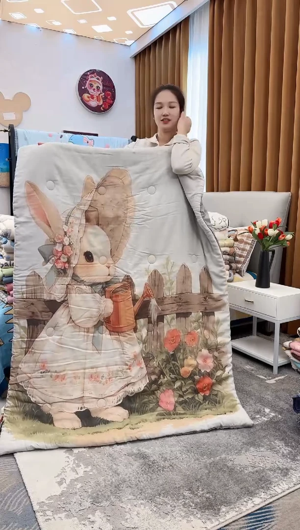 棉花双层纱田园小兔