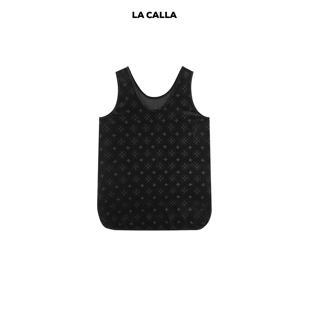 LA CALLA克心丝绒满印背心YY-M-5361