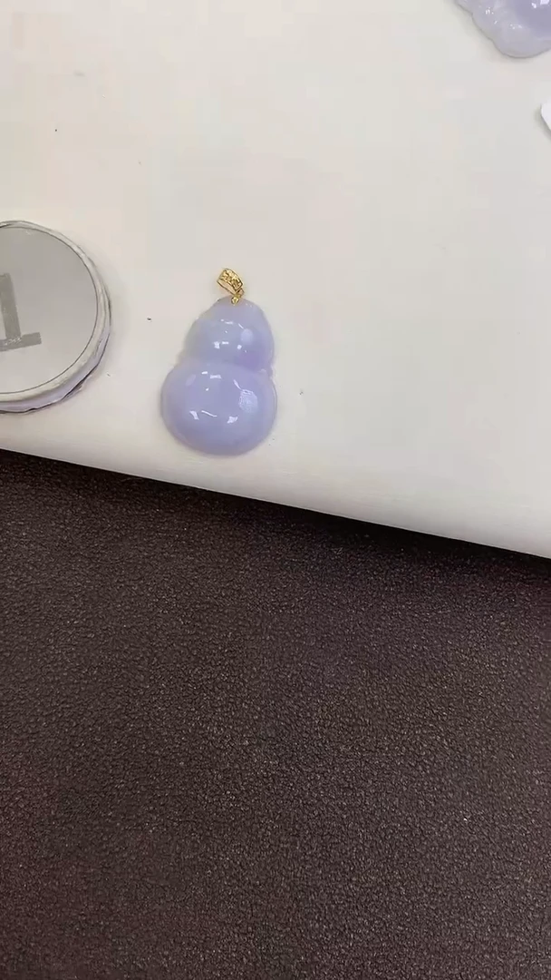 颈饰18K金镶嵌翡翠天然缅甸a货翡翠(多样性发其一