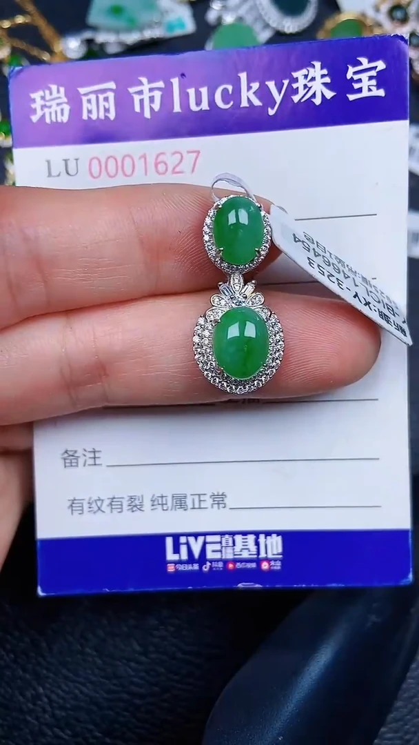 颈饰银S925镶嵌翡翠1657